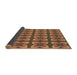 Closeup of Patterned Saddle Brown Rug, pat1255brn