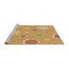 Sideview of Machine Washable Transitional Yellow Orange Rug, wshpat1256brn