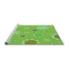 Sideview of Machine Washable Transitional Emerald Green Rug, wshpat1256grn