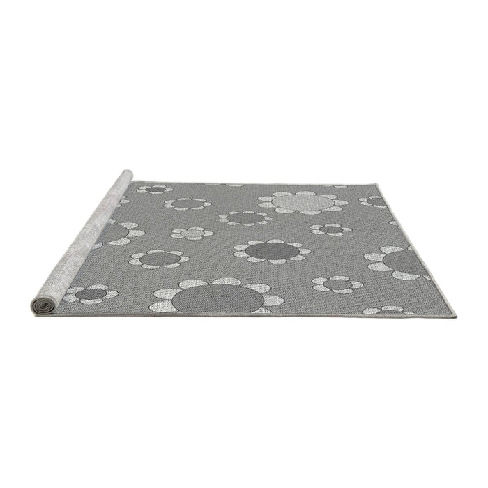 Sideview of Machine Washable Transitional Gray Rug, wshpat1256gry