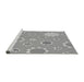 Sideview of Machine Washable Transitional Gray Rug, wshpat1256gry