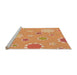 Sideview of Machine Washable Transitional Yellow Orange Rug, wshpat1256org