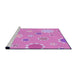 Sideview of Machine Washable Transitional Violet Purple Rug, wshpat1256pur