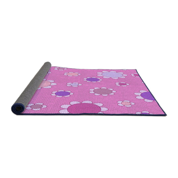 Thickness of Patterned Violet Purple Rug, pat1256pur