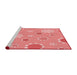 Sideview of Machine Washable Transitional Pastel Pink Rug, wshpat1256rd