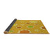 Thickness of Patterned Bright Gold Yellow Rug, pat1256yw