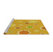 Sideview of Machine Washable Transitional Bright Gold Yellow Rug, wshpat1256yw