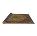 Thickness of Patterned Brown Red Rug, pat1257brn