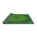 Thickness of Patterned Lime Green Rug, pat1257grn