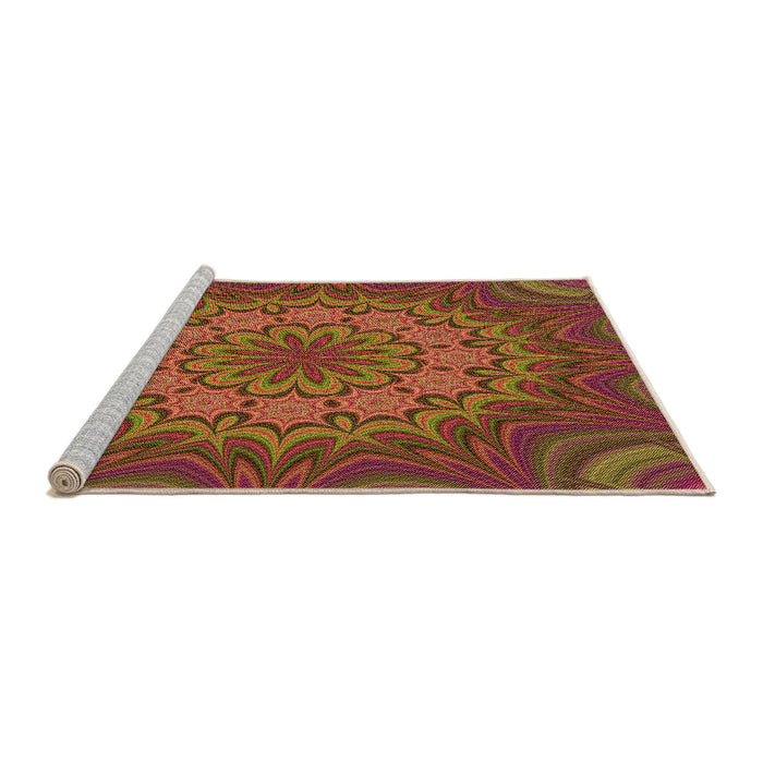 Sideview of Machine Washable Transitional Red Rug, wshpat1257org