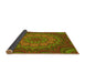 Thickness of Patterned Dark Yellow Green Rug, pat1257yw