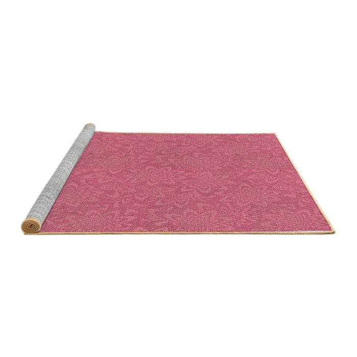 Sideview of Machine Washable Transitional Pink Rug, wshpat1258brn