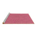 Sideview of Machine Washable Transitional Pink Rug, wshpat1258brn