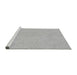 Sideview of Machine Washable Transitional Platinum Silver Gray Rug, wshpat1258gry