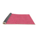 Thickness of Patterned Raspberry Red Rug, pat1258org