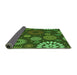 Thickness of Patterned Dark Forest Green Rug, pat1259grn