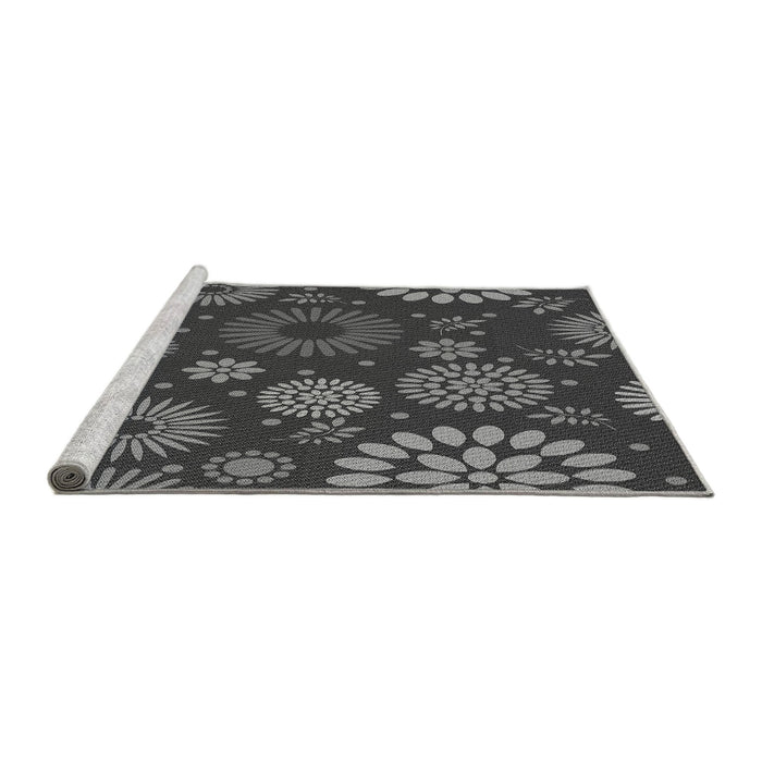 Sideview of Machine Washable Transitional Gray Rug, wshpat1259gry