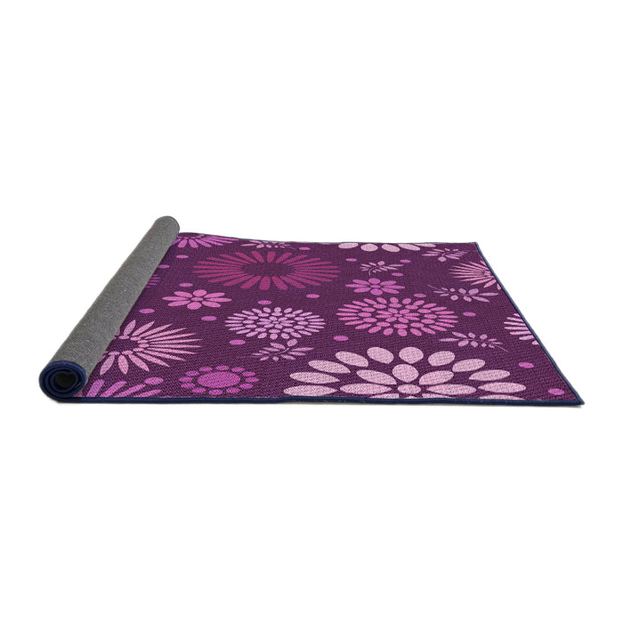 Thickness of Patterned Crimson Purple Rug, pat1259pur
