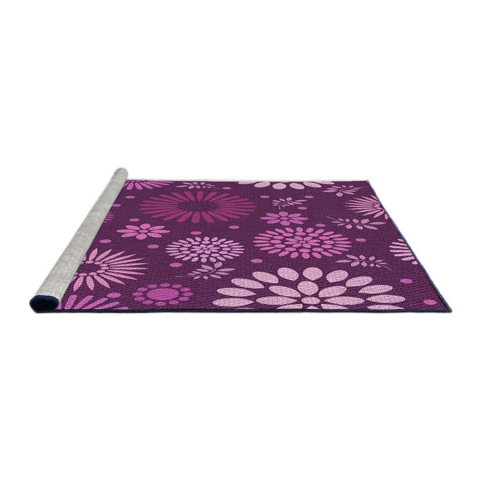 Sideview of Machine Washable Transitional Crimson Purple Rug, wshpat1259pur