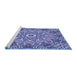 Sideview of Machine Washable Transitional Purple Mimosa Purple Rug, wshpat126blu