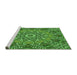 Sideview of Machine Washable Transitional Deep Emerald Green Rug, wshpat126grn