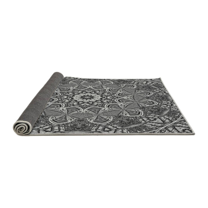 Thickness of Patterned Dark Gray Rug, pat126gry