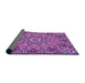 Thickness of Patterned Dark Magenta Purple Rug, pat126pur