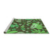 Sideview of Machine Washable Transitional Army Green Rug, wshpat1260grn