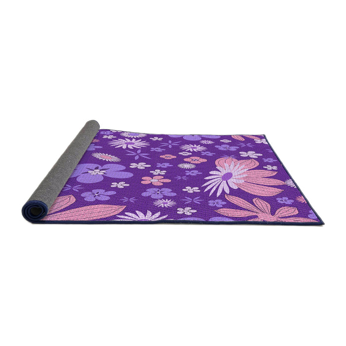 Thickness of Patterned Purple Rug, pat1260pur