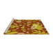 Sideview of Machine Washable Transitional Yellow Rug, wshpat1260yw