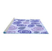 Sideview of Machine Washable Transitional Blue Rug, wshpat1261blu