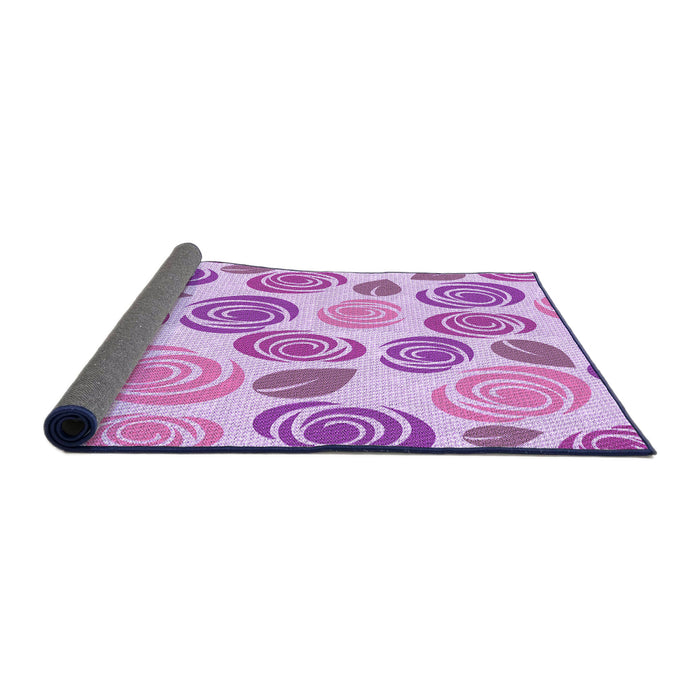 Thickness of Patterned Blossom Pink Rug, pat1261pur