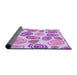 Thickness of Patterned Blossom Pink Rug, pat1261pur