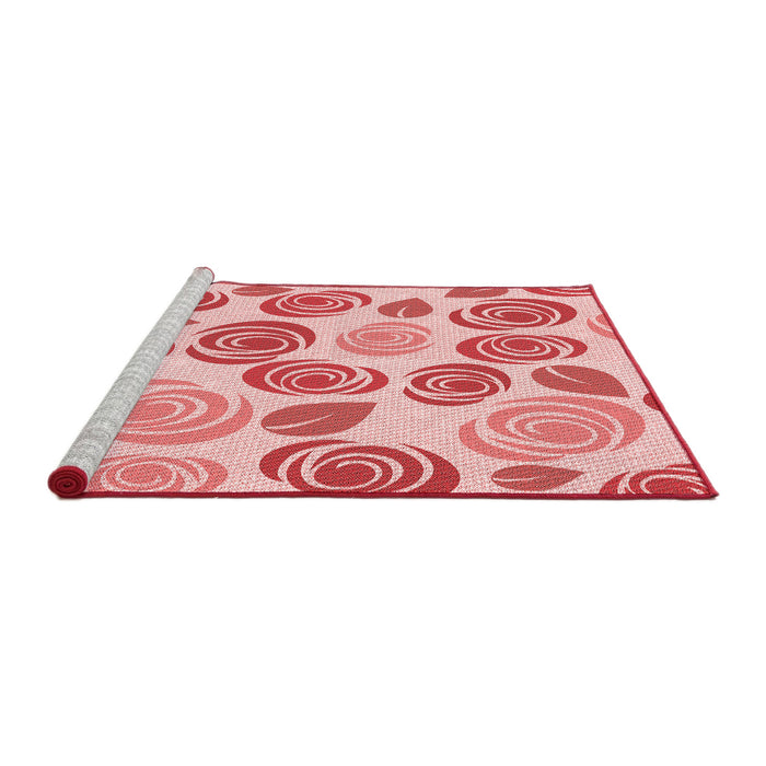Sideview of Machine Washable Transitional Deep Rose Pink Rug, wshpat1261rd