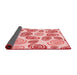 Thickness of Patterned Deep Rose Pink Rug, pat1261rd