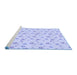 Sideview of Machine Washable Transitional Blue Rug, wshpat1262blu