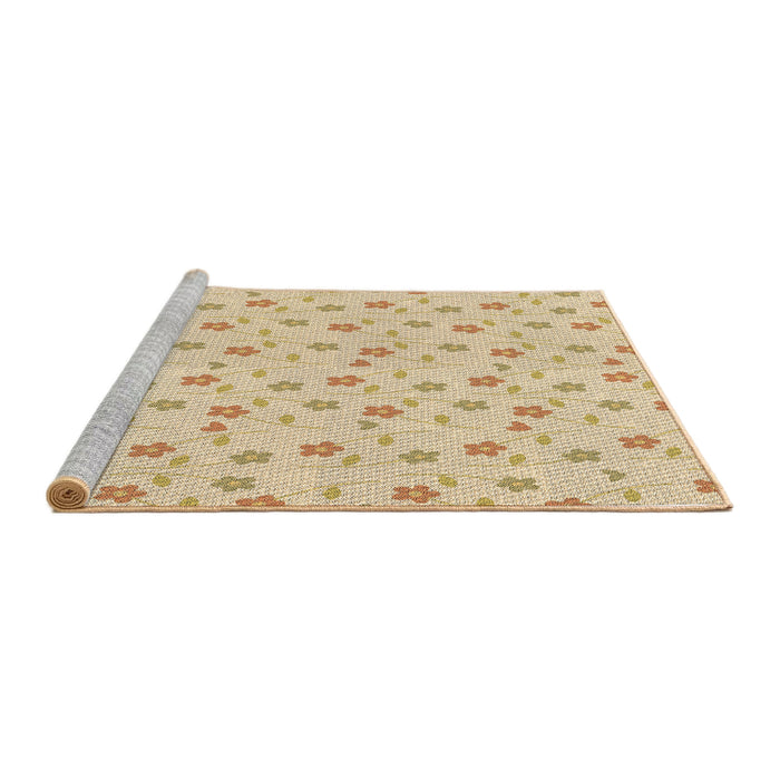 Sideview of Machine Washable Transitional Khaki Gold Rug, wshpat1262brn