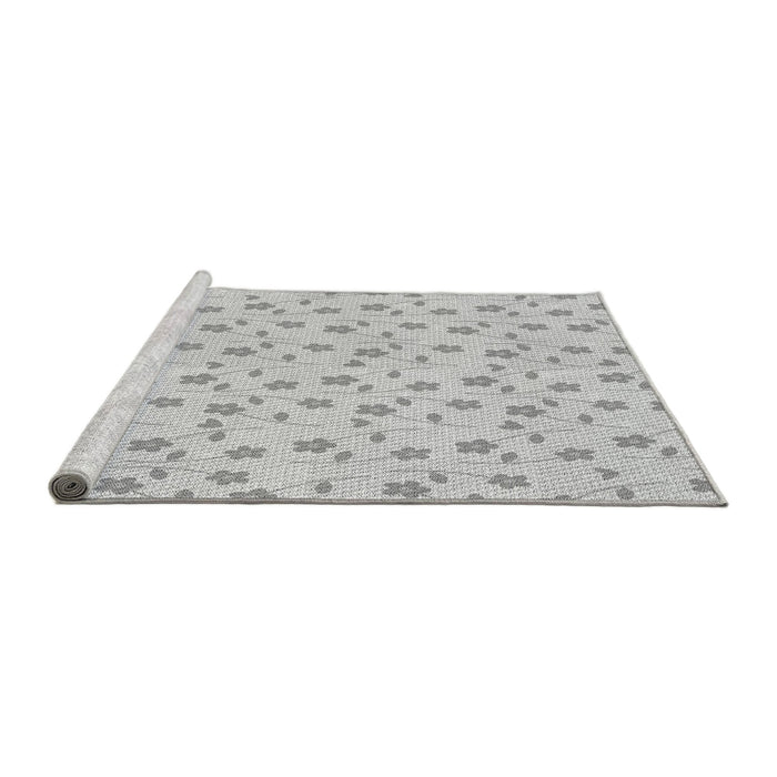 Sideview of Machine Washable Transitional Platinum Gray Rug, wshpat1262gry