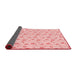 Thickness of Patterned Light Red Pink Rug, pat1262rd