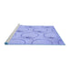 Sideview of Machine Washable Transitional Light Slate Blue Rug, wshpat1263blu