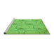 Sideview of Machine Washable Transitional Emerald Green Rug, wshpat1263grn