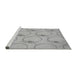 Sideview of Machine Washable Transitional Platinum Silver Gray Rug, wshpat1263gry