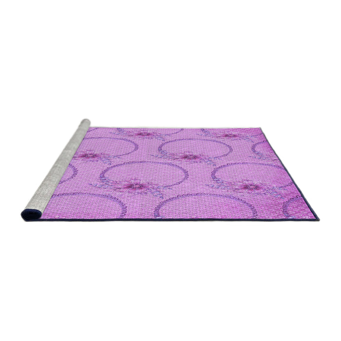 Sideview of Machine Washable Transitional Violet Purple Rug, wshpat1263pur