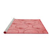 Sideview of Machine Washable Transitional Pastel Pink Rug, wshpat1263rd