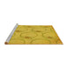 Sideview of Machine Washable Transitional Gold Yellow Rug, wshpat1263yw