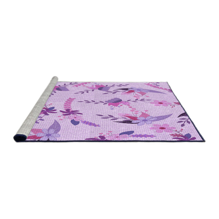 Sideview of Machine Washable Transitional Purple Rug, wshpat1264pur