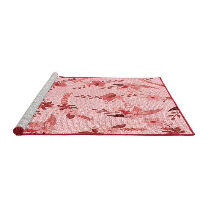 Sideview of Machine Washable Transitional Light Rose Pink Rug, wshpat1264rd