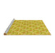 Sideview of Machine Washable Transitional Yellow Rug, wshpat1265yw