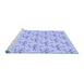 Sideview of Machine Washable Transitional Sky Blue Rug, wshpat1266blu