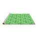 Sideview of Machine Washable Transitional Green Rug, wshpat1266grn